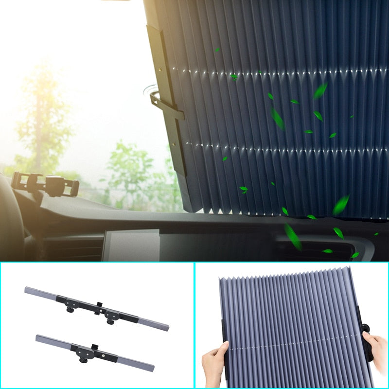 Para-Sol Protetor Solar Automotivo Retrátil Com Proteção UV