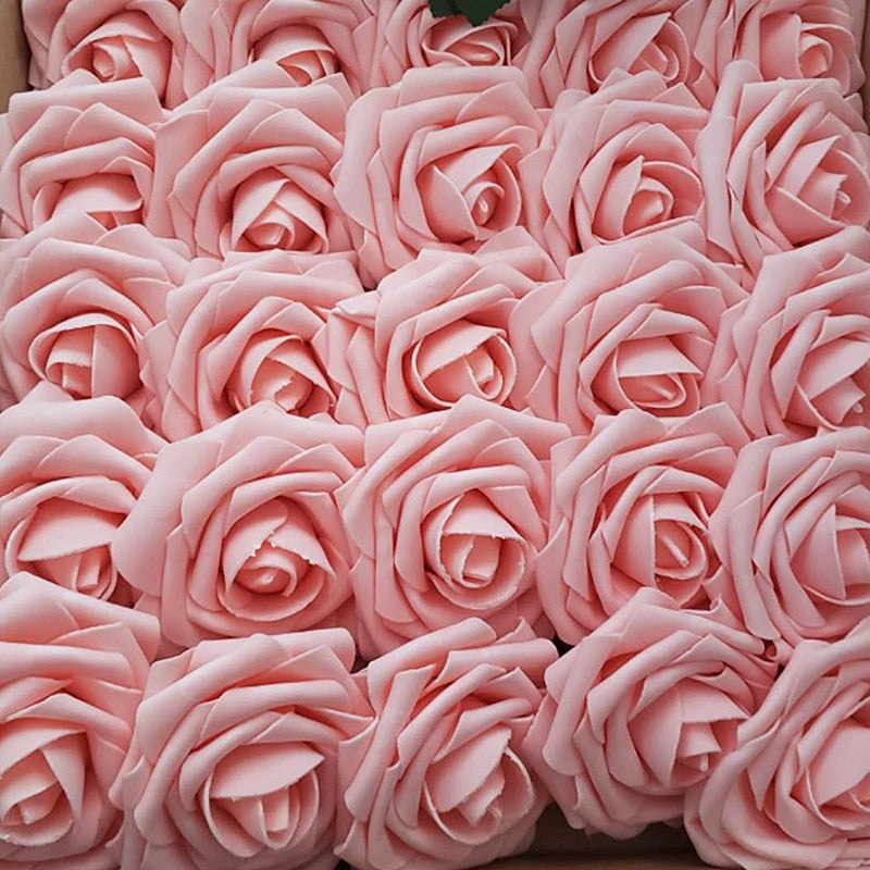 Rosas Artificais Para Decoração - Pacote com 30 Rosas