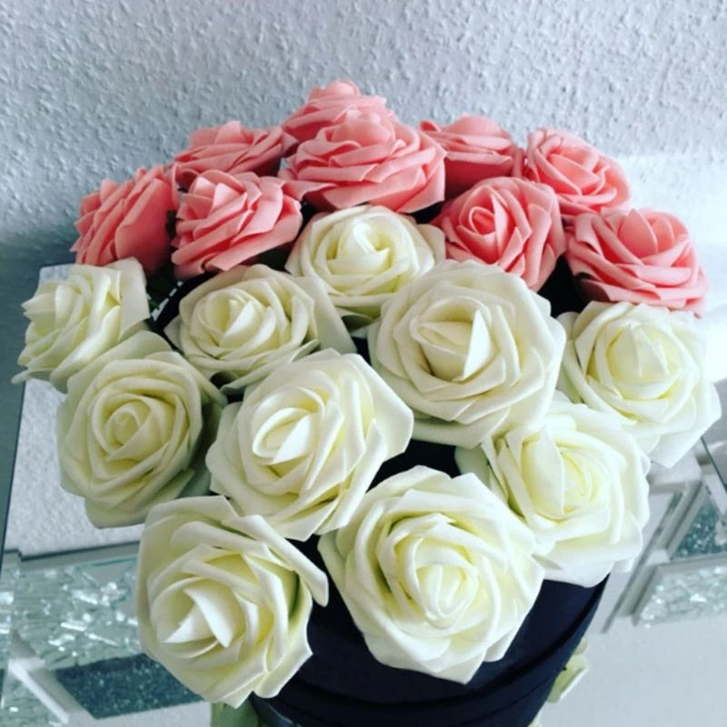 Rosas Artificais Para Decoração - Pacote com 30 Rosas