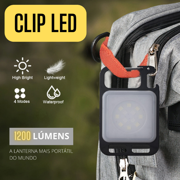 Mini Lanterna Clip Led - 1200 Lúmens - À Prova D'água