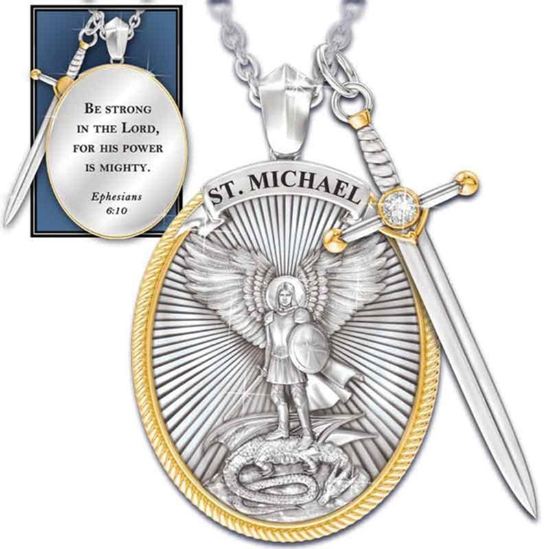 Colar São Miguel Arcanjo com Medalha e espada Loja Corsallia