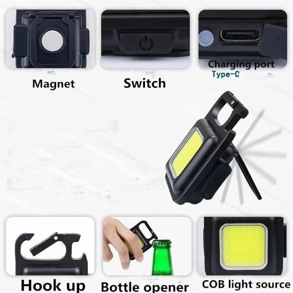 Mini Lanterna Clip LED - 1200 Lumens - À Prova D'água